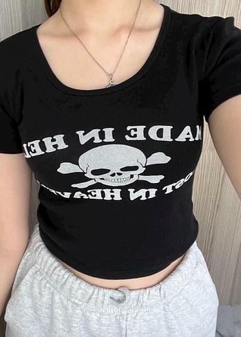 Carpe Siyah Rock Punk Baskılı Kadın Tişört