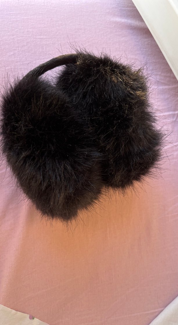 Siyah Kürk Detaylı Kadın Kulaklık Kışlık - Görsel 3