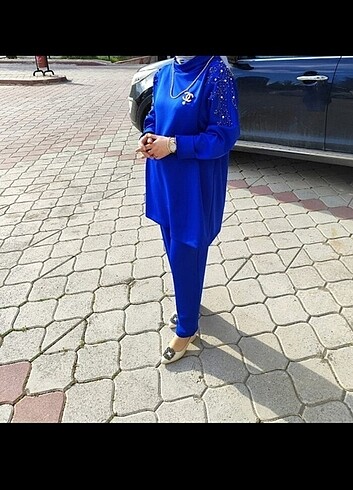 Taş detaylı scuba takım  - Görsel 5