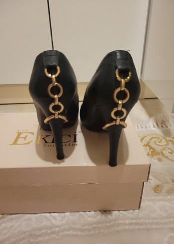 Klasik Siyah Stiletto Topuklu Kadın Ayakkabı - Görsel 2