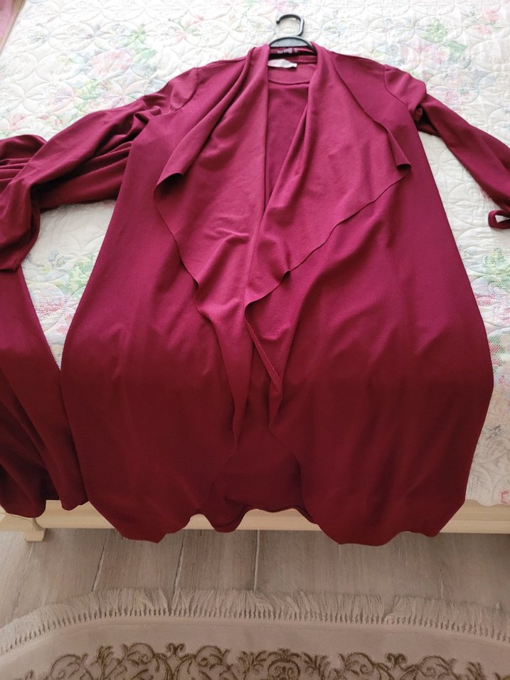 Mürdüm renkli tesettür 3 lu takım pantolonlu ve iç badili - Görsel 2