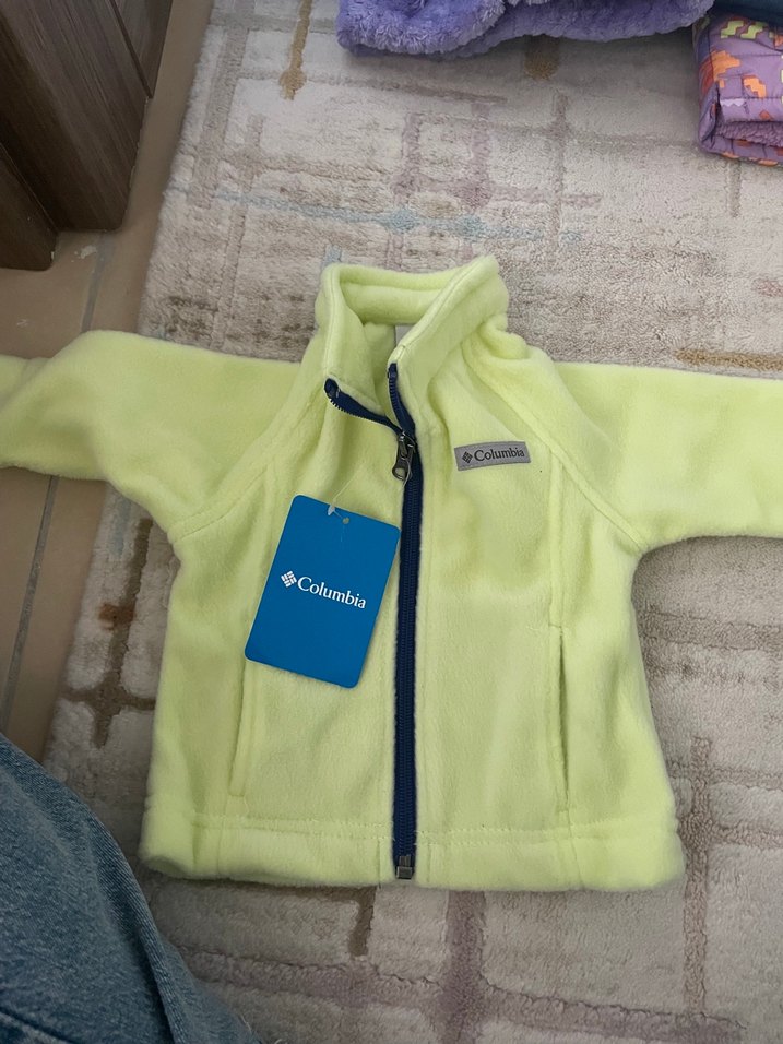 Mor Kapüşonlu Kız Çocuk Polar Ceket - Görsel 2