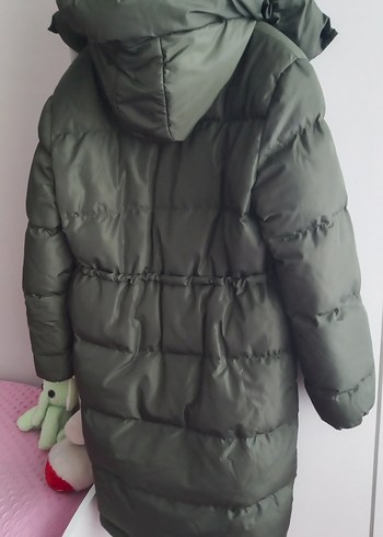 Haki  Uzun Kadın Kışlık Mont - Görsel 2