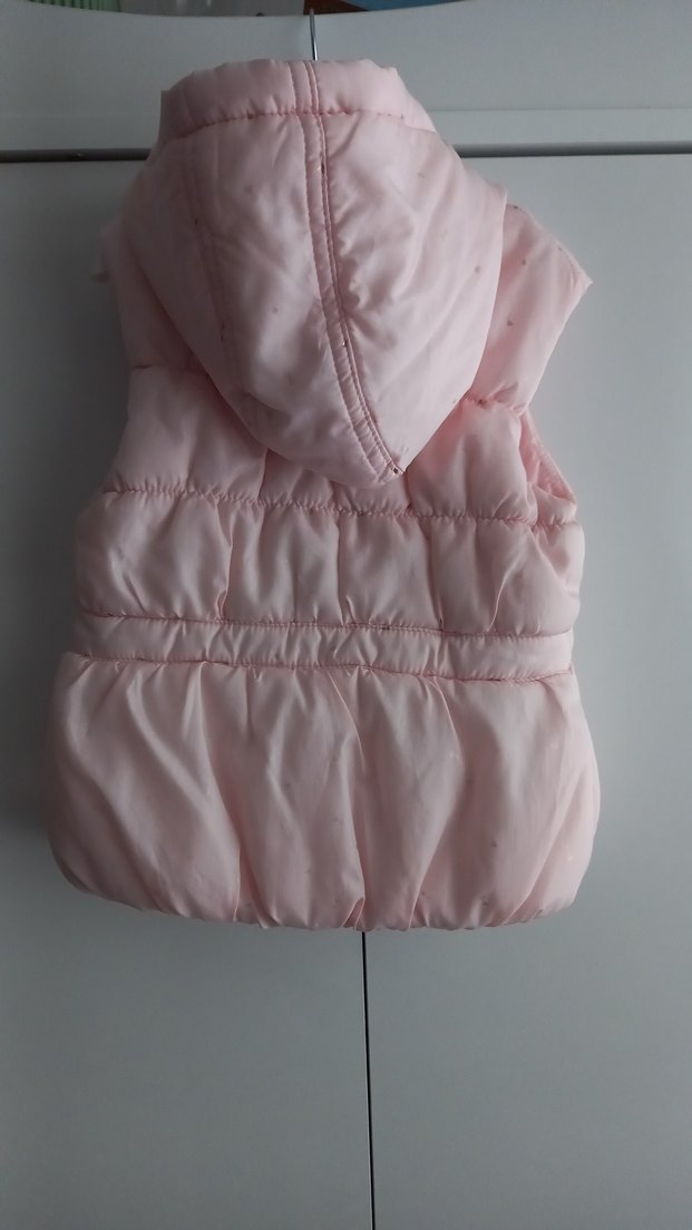 Düğmeli Pembe Kız Çocuk Yeleği - Görsel 3