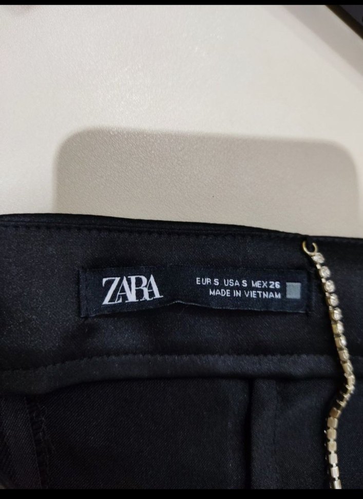 Zara Siyah Mini Drapeli Straplez Elbise - Görsel 2