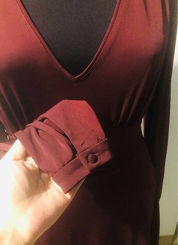 36 Beden bordo Renk MANGO 36 beden bordo elbise yepyeni
