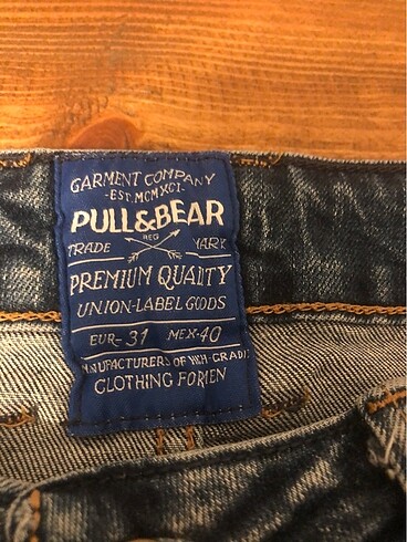 Pull and Bear PULL AND BEAR jean kot şort unisex hiç giyilmedi