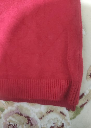 Bordo Boğazlı Triko Kadın Kazak - Görsel 2