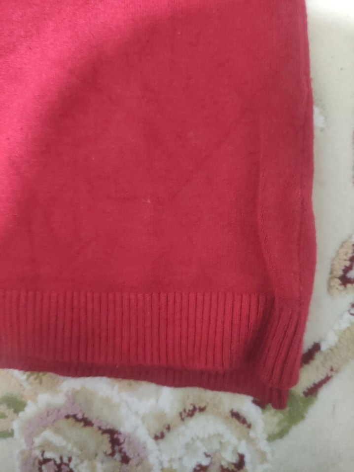 Bordo Boğazlı Triko Kadın Kazak - Görsel 2