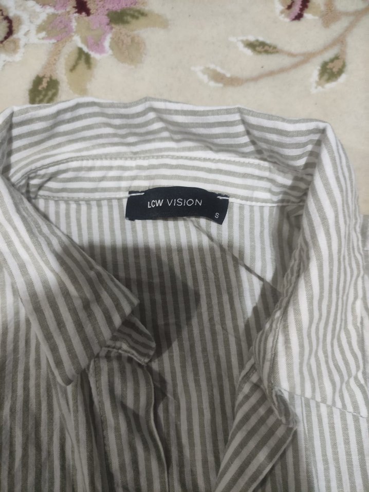 yeşil Çizgili Uzun Kollu Gömlek - Görsel 2