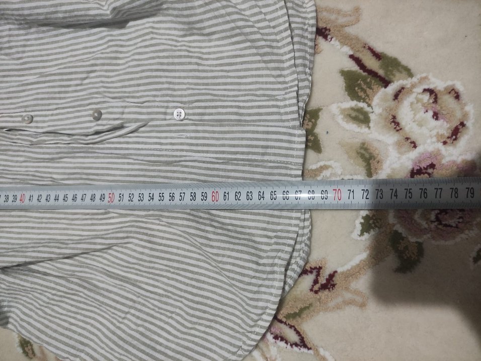 yeşil Çizgili Uzun Kollu Gömlek - Görsel 4