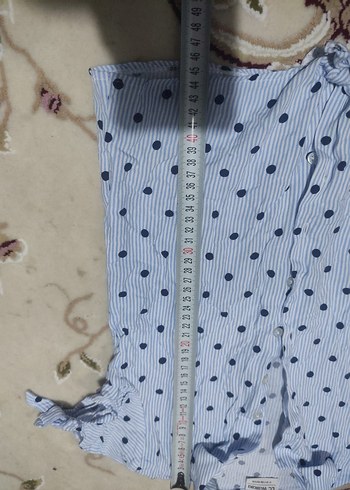 Mavi Puantiyeli 11 12 yaşKısa Kollu çocukGömlek - Görsel 3