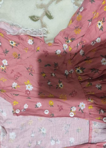 Kız Çocuk Pembe Kolsuz Fırfırlı Elbise - Görsel 4