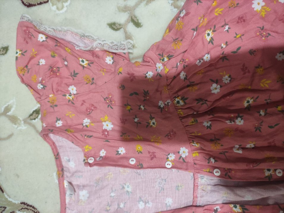 Kız Çocuk Pembe Kolsuz Fırfırlı Elbise - Görsel 4