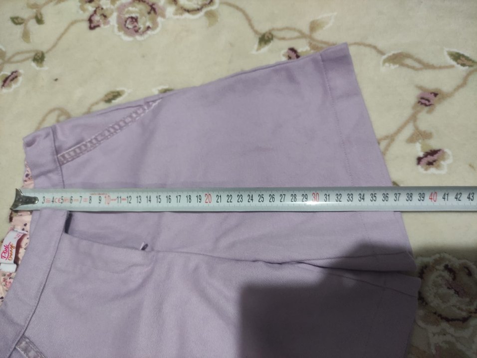 Mor Pamuklu Bol Kesim Kız Şortu - Görsel 3