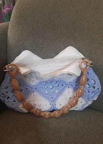 Boncuklu Örgü Bohem Kadın Çantası - Görsel 2