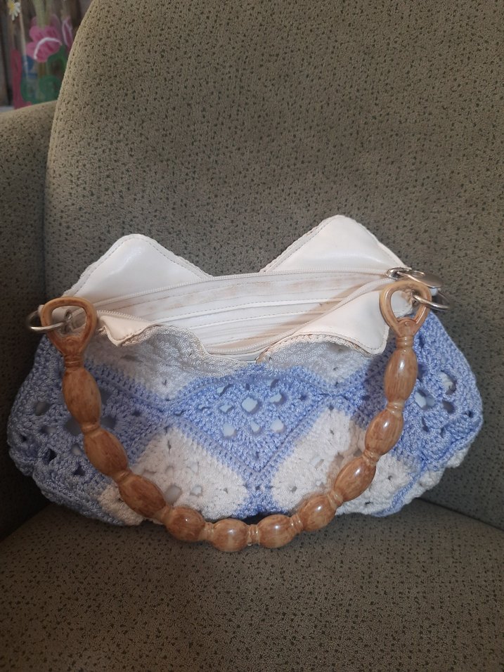 Boncuklu Örgü Bohem Kadın Çantası - Görsel 2