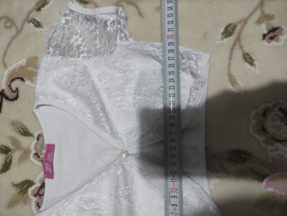 Kız Çocuk Beyaz Dantelli Bolero - Görsel 2