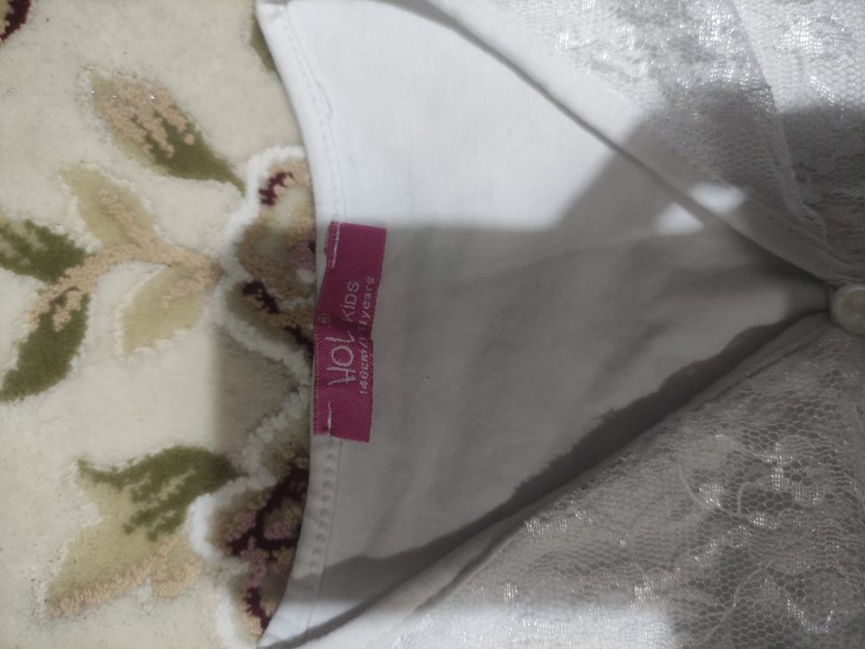 Kız Çocuk Beyaz Dantelli Bolero - Görsel 4