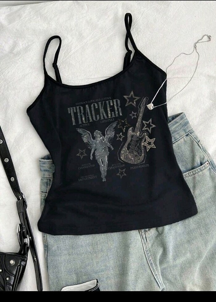 gotik askılı crop - Görsel 3