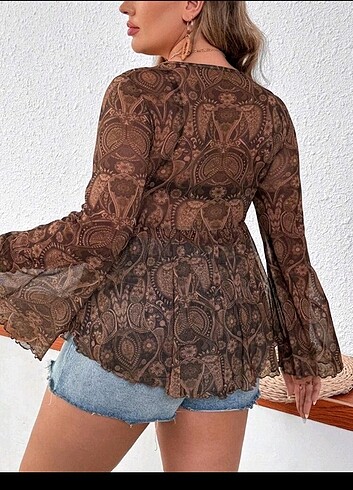 Büyük beden bluz transparan  - Görsel 7