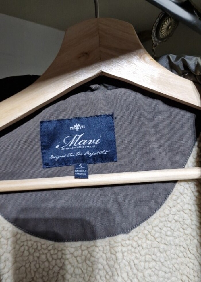 asker yeşili yünlü mont - Görsel 3