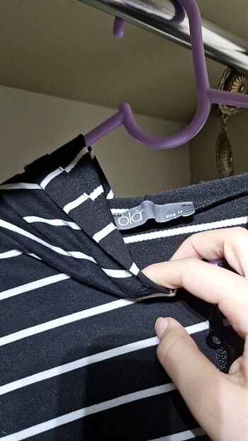 çizgili fermuarlı kapüşonlu sweatshirt - Görsel 5