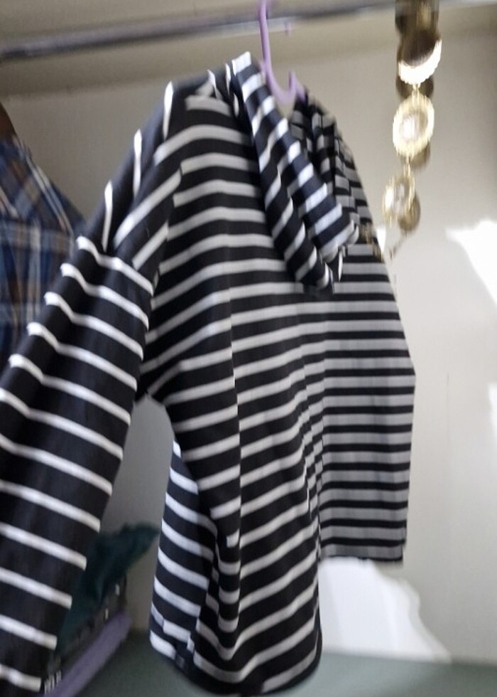 çizgili fermuarlı kapüşonlu sweatshirt - Görsel 2