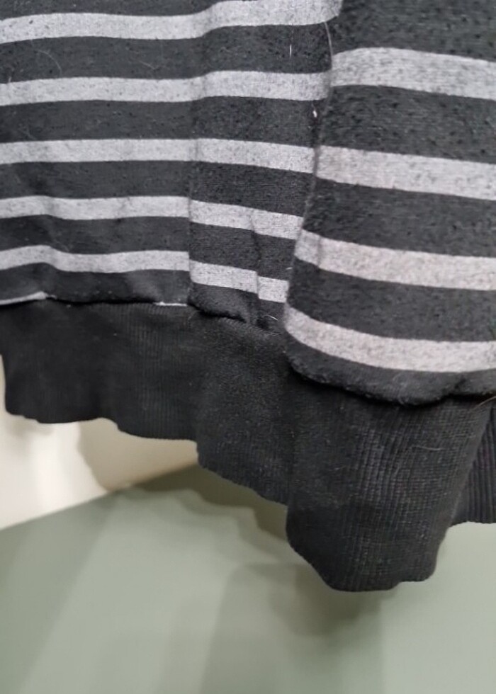 çizgili oversize sweatshirt - Görsel 4