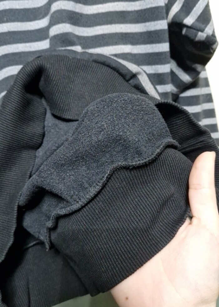 çizgili oversize sweatshirt - Görsel 5