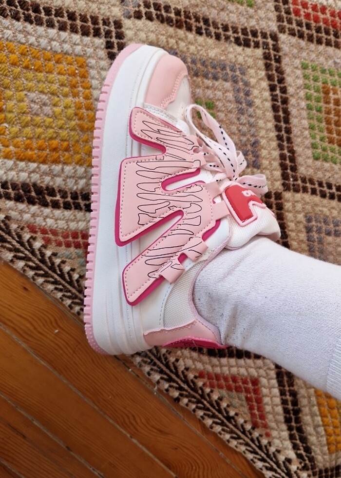 Kalın taban sevimli spor ayakkabı sokak stili pinkie - Görsel 3