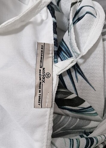 Yaprak desenli beyaz tulum - Görsel 9