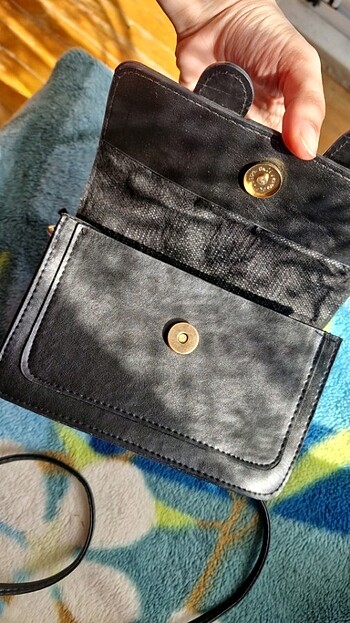 deri Küçük omuz çantası şık cüzdan - Görsel 6