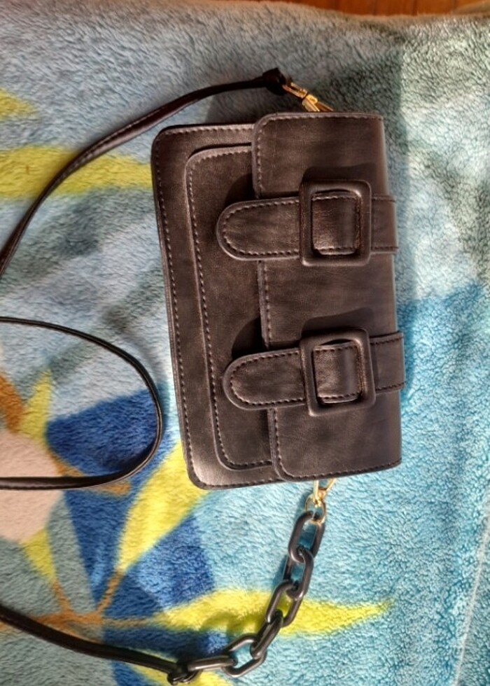 deri Küçük omuz çantası şık cüzdan - Görsel 3