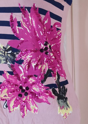 LC Waikiki Pembe Çiçekli Çizgili