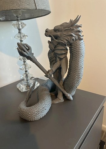 Gri Ejderha ve Zırhlı Figür Aksiyon Oyuncak - Görsel 3