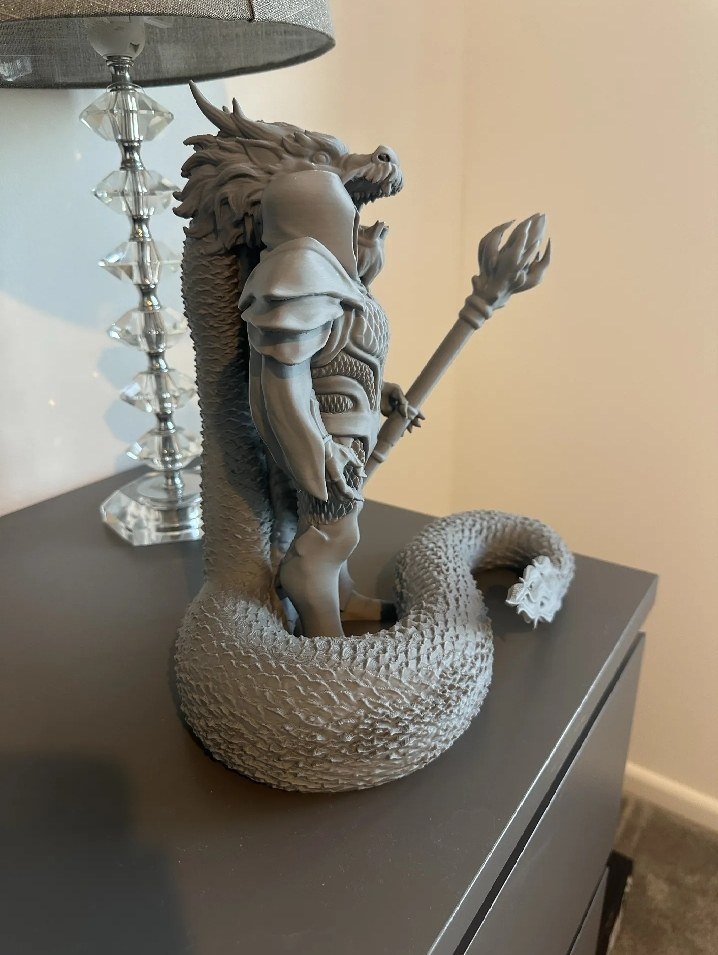 Gri Ejderha ve Zırhlı Figür Aksiyon Oyuncak - Görsel 2