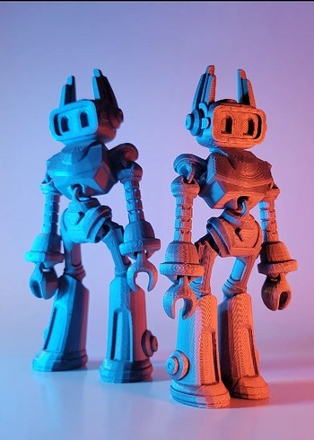 Renkli Gri Robot Aksiyon Figürü - Görsel 3