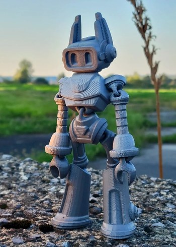 Renkli Gri Robot Aksiyon Figürü - Görsel 4