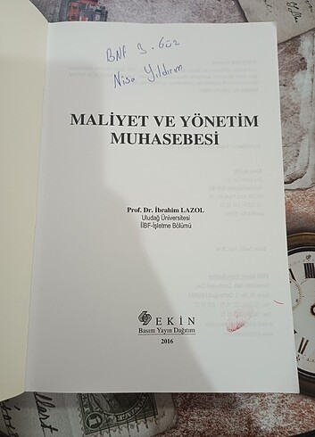  Maliyet ve yönetim muhasebesi