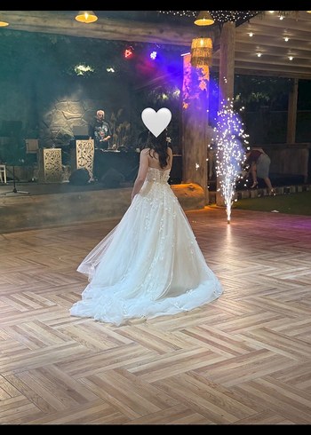 Straplez A Kesim Uzun Gelinlik - Görsel 3