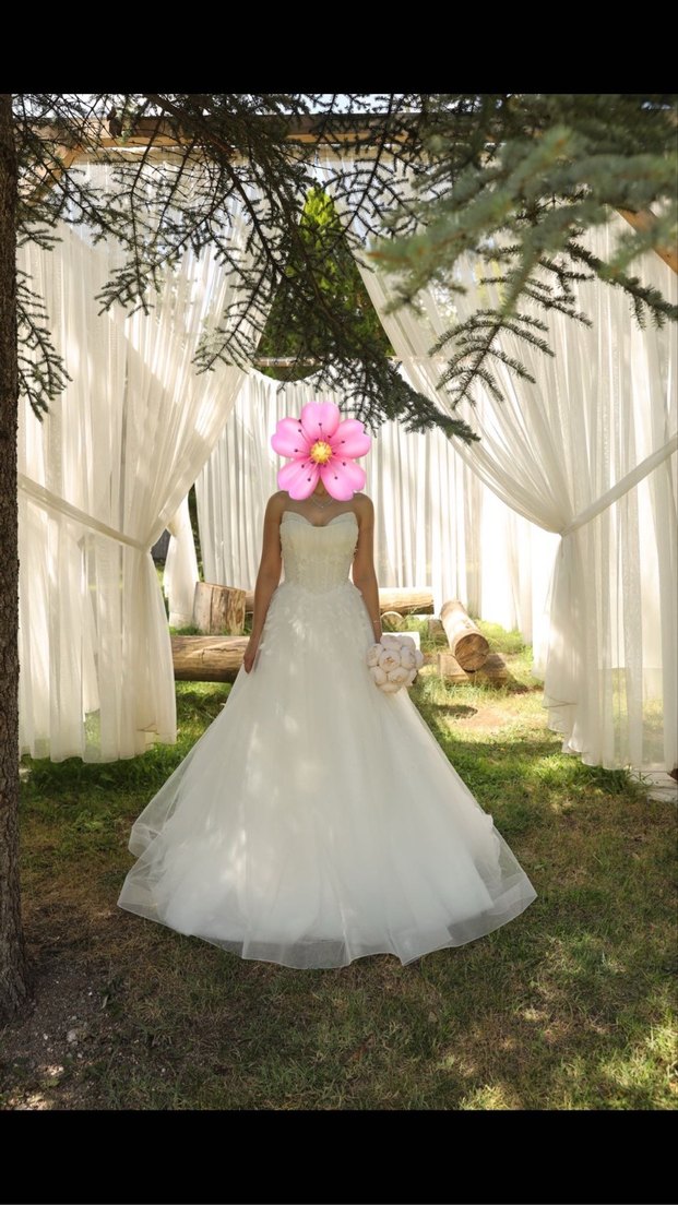 Straplez A Kesim Uzun Gelinlik - Görsel 5