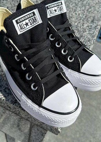40 Beden Converse Siyah Platform Spor Ayakkabı