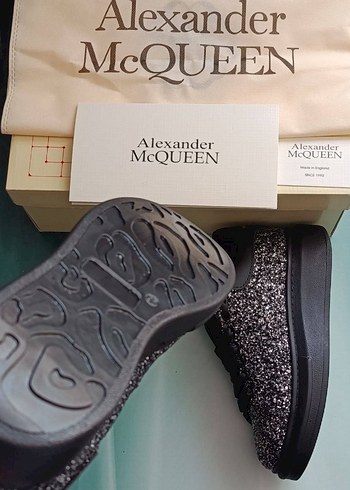 Alexander McQueen Alexander McQueen Siyah Platform Topuklu Simli Spor Ayakkabı