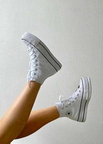 39 Beden Converse Beyaz Platform Topuklu Kadın Spor Ayakkabı