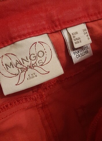 34 Beden Mango kot pantolon.