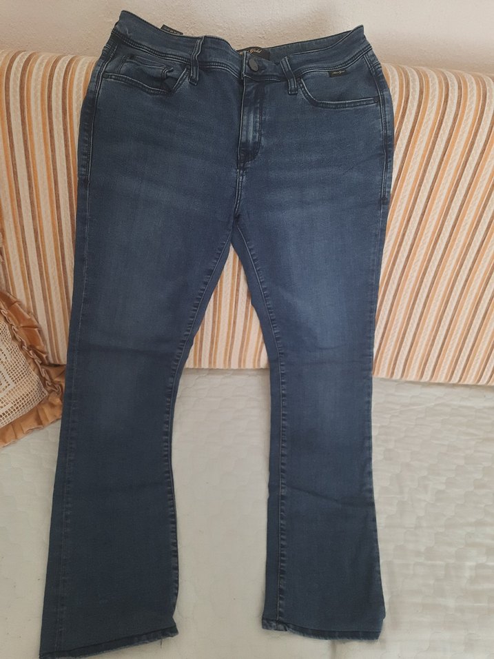 Mavi  Denim Midi Boy Kot Pantolon 30/32 beden - Görsel 2