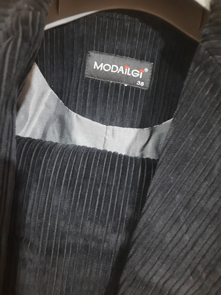 Lacivert kafofe 38 beden  Süet Düğmeli Kadın Blazer - Görsel 2