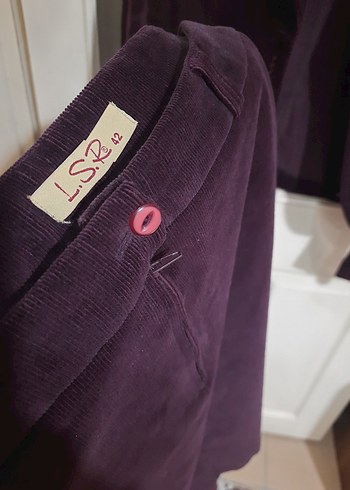 Bordo Süet İşlemeli Kadın Blazer Ceket - Görsel 5