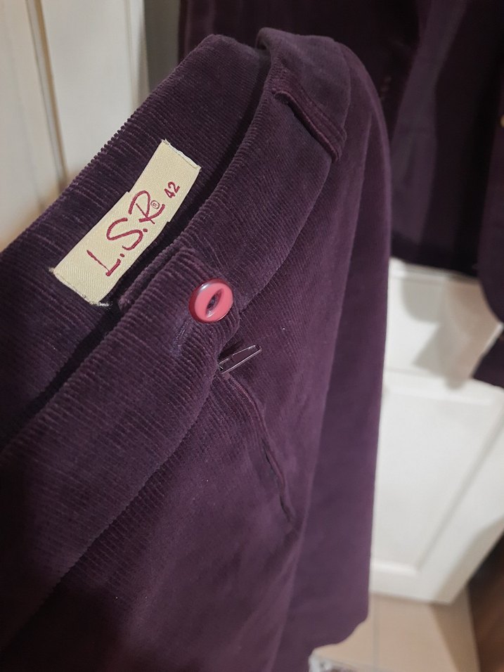 Bordo Süet İşlemeli Kadın Blazer Ceket - Görsel 5